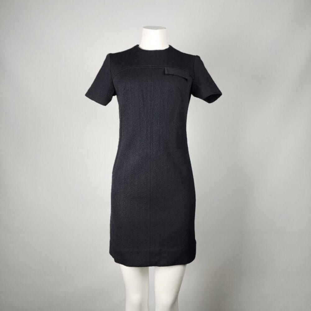 Vintage 60s Cami By Leboff Black Short Sleeve Sheath Dress Size S